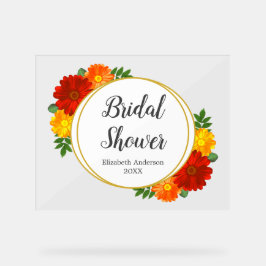 Herbst-Florals-Brautparty Acrylschild