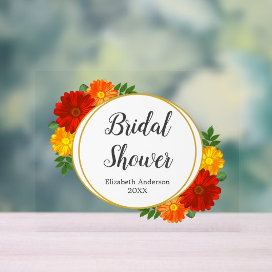 Herbst-Florals-Brautparty Acrylschild (Neutral)