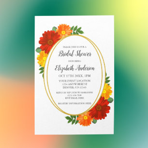 Herbst-Florals-Brautparty Einladung