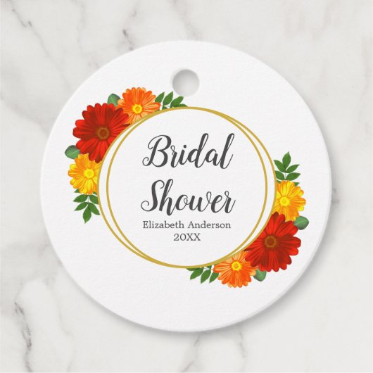 Herbst-Florals-Brautparty Geschenkanhänger (Vorderseite)