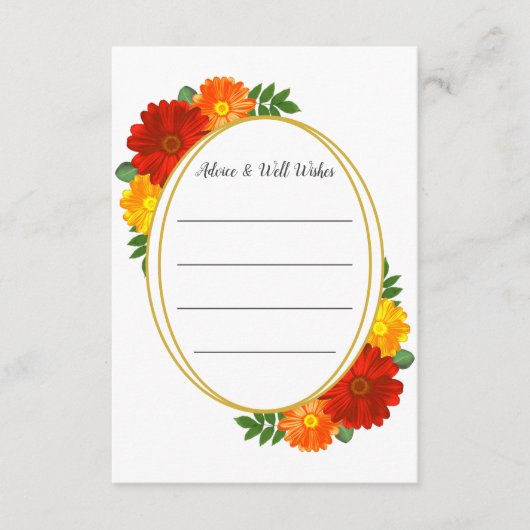 Herbst-Florals-Brautparty Hinweiskarte (Vorderseite)