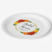 Herbst-Florals-Brautparty Pappteller (Schrägansicht)