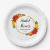 Herbst-Florals-Brautparty Pappteller (Vorderseite)