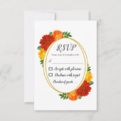 Herbst-Florals-Brautparty RSVP Karte (Vorderseite)