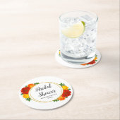 Herbst-Florals-Brautparty Runder Pappuntersetzer (Vor Ort)