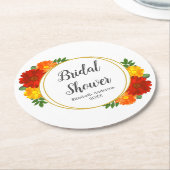 Herbst-Florals-Brautparty Runder Pappuntersetzer (Angewinkelt)