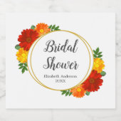 Herbst-Florals-Brautparty Schaumweinetikett (Einzelnes Label)