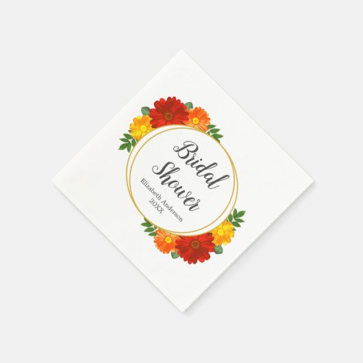 Herbst-Florals-Brautparty Serviette (Ecke)