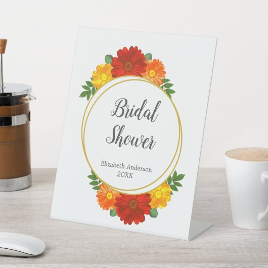 Herbst-Florals-Brautparty Sockelschild (In SItu)