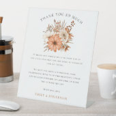 Herbst Florals Dankeschön an Hochzeitsgäste Sockelschild (In Situ)