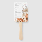 Herbst Florals Elegantes Script-Programm Fächer (Rückseite)