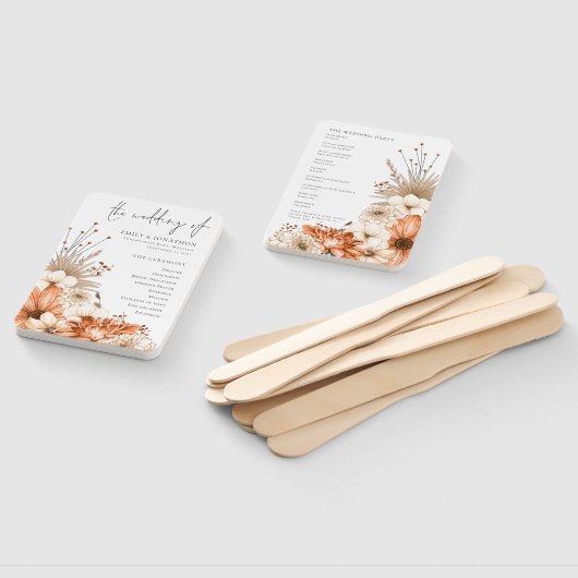 Herbst Florals Elegantes Script-Programm Fächer (Non-assembled)