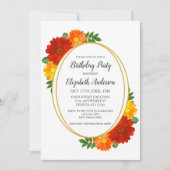 Herbst Florals Geburtstag Einladung (Vorderseite)