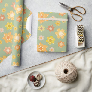 Herbst Florals Golden Seamless Rustikaler Erntedan Geschenkpapier