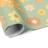 Herbst Florals Golden Seamless Rustikaler Erntedan Geschenkpapier (Rolleneckpunkt)