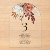 Herbst Florals Guest Names Wedding Tischnummer (Vorderseite)