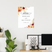 Herbst Florals Hochzeit im Herbst Willkommen Poster (Heimbüro)