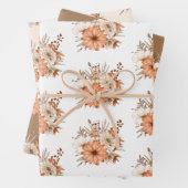 Herbst Florals Muster White Creme Gold Erntedank Geschenkpapier Set (Beispiel)