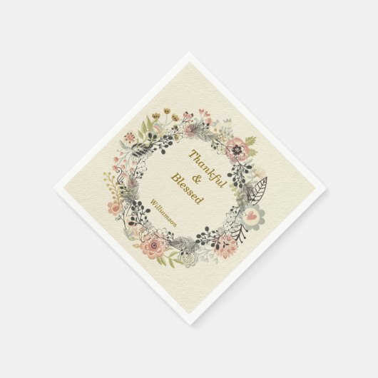 Herbst Florals Party personalisieren Serviette (Ecke)