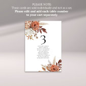 Herbst Florals Tischnummer Namen Sitzkarte
