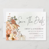 Herbst Florals Wasserfarben QR Code Hochzeit Save The Date (Vorderseite)
