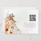 Herbst Florals Wasserfarben QR Code Hochzeit Save The Date (Rückseite)