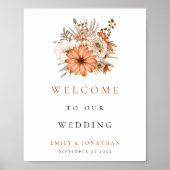 Herbst Florals Willkommen bei Hochzeit Poster (Vorne)