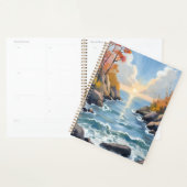 Herbst-Fluss-Sonnenlicht-Wasserfarbenlandschaft Planer (Anzeige)