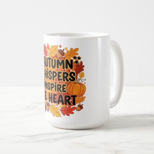 Herbst flüstert Waldfalldesign Kaffeetasse (VorderseiteRechts)