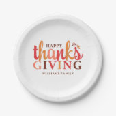 Herbst-Foliage-Erntedank Pappteller (Vorderseite)