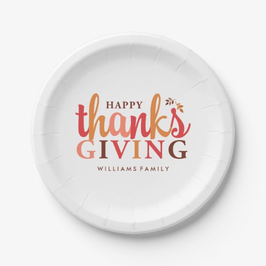 Herbst-Foliage-Erntedank Pappteller (Vorderseite)