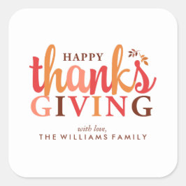 Herbst-Foliage-Erntedank Quadratischer Aufkleber