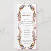 Herbst-Foliage-Hochzeitsprogramm Einladung (Rückseite)