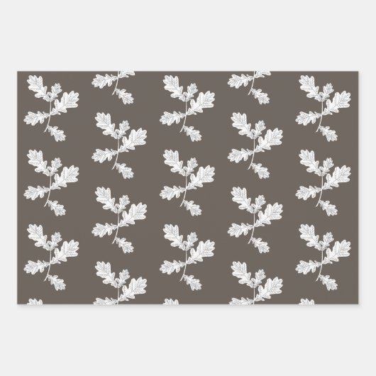 Herbst-Folien Blätter Braunes Kariertes Muster (Vorderseite 3)