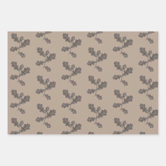 Herbst-Folien Blätter Braunes Kariertes Muster (Vorderseite 2)