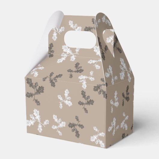 Herbst-Folien Blätter braunes Muster Geschenkschachtel (Rückseite)