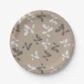 Herbst-Folien Blätter braunes Muster Pappteller (Vorderseite)