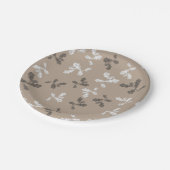 Herbst-Folien Blätter braunes Muster Pappteller (Schrägansicht)