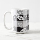 Herbst-Folien Blume und Pumpkins Kariert Kaffeetasse (Links)