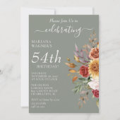 Herbst-Folien Herbstzeit Grün Geburtstag Einladung (Vorderseite)