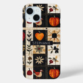 Herbst Folk Art Quilt Muster | rustikal Case-Mate iPhone Hülle (Rückseite)