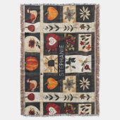 Herbst Folk Art Quilt Muster | rustikal Decke (Vorderseite Vertikal)