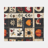 Herbst Folk Art Quilt Muster | rustikal Fleecedecke (Vorderseite (Horizontal))