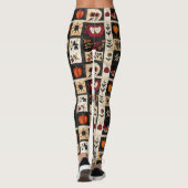 Herbst Folk Art Quilt Muster | rustikal Leggings (Rückseite)