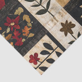 Herbst Folk Art Quilt Muster | rustikal Seidenpapier (Detail)