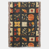 Herbst Folk Art Quilt Muster | Rustikales Patchwor Decke (Vorderseite Vertikal)
