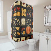Herbst Folk Art Quilt Muster | Rustikales Patchwor Duschvorhang (Beispiel)