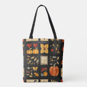 Herbst Folk Art Quilt Muster | Rustikales Patchwor Tasche (Rückseite)