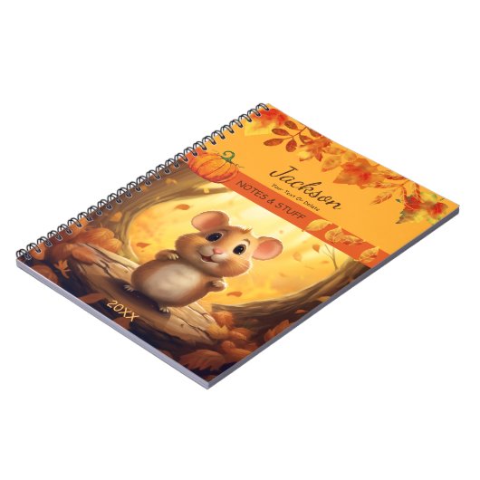 Herbst Forest Hamster Notebook Notizblock (Linke Seite)