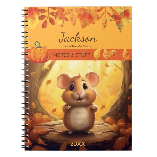 Herbst Forest Hamster Notebook Notizblock (Vorderseite)